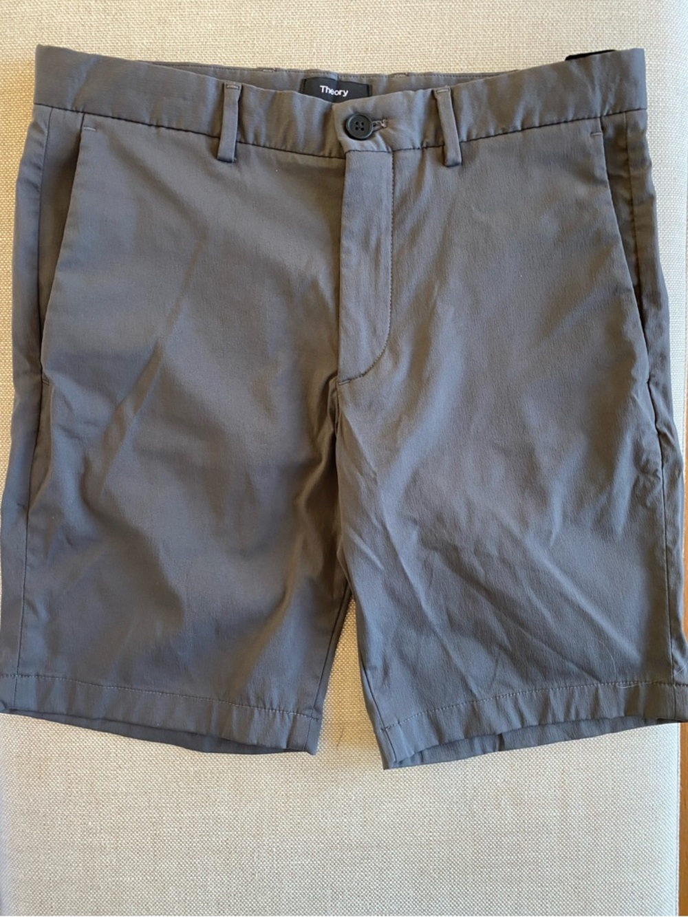 Theory Men's Gray Flat Front Shorts